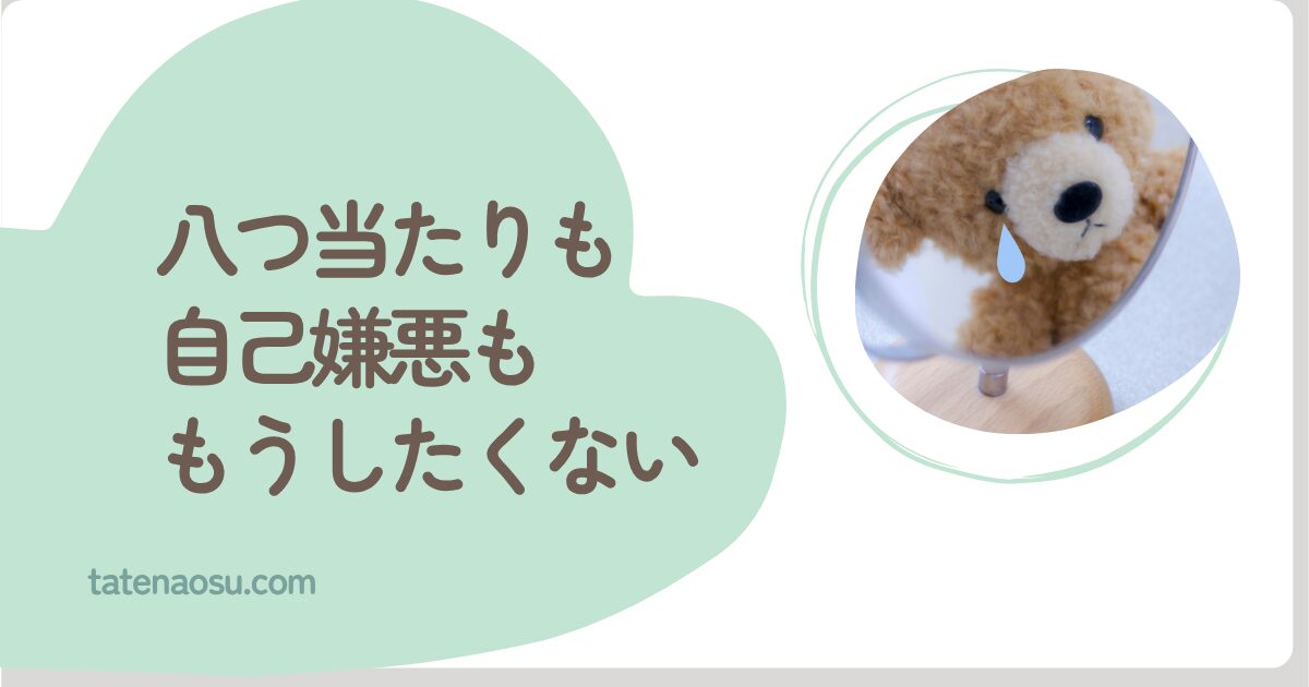 八つ当たりも自己嫌悪ももうしたくないの画像